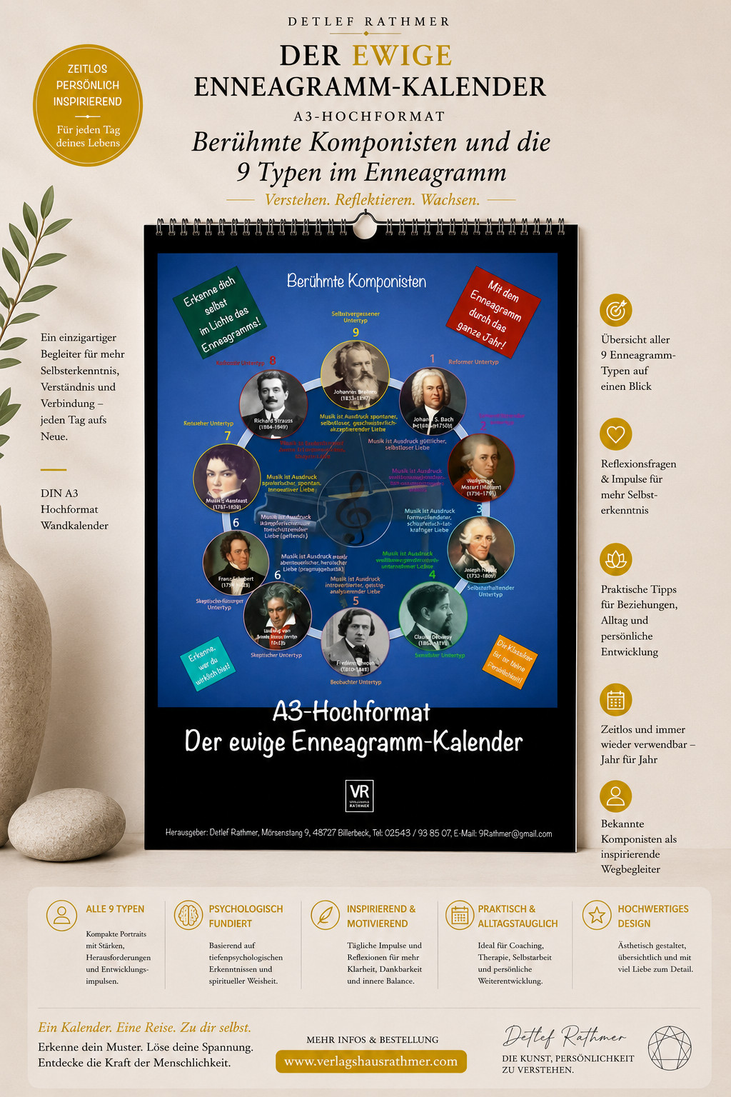 Der weltweit erste Enneagramm-Wandkalender! (XXL, A3 Format) – Bild 2